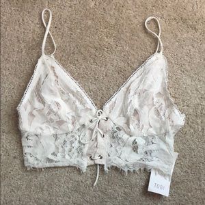 White lace crop top